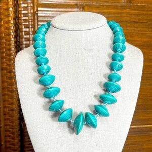 Bead For Life (Made in Uganda) Handmade Turquoise Colored Paper Beaded Necklace